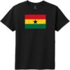 Ghana Vintage Flag Youth T-Shirt Black - US Custom Tees