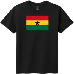 Ghana Vintage Flag Youth T-Shirt Black - US Custom Tees