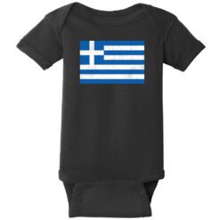 Greece Vintage Flag Baby One Piece Black - US Custom Tees