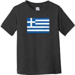 Greece Vintage Flag Toddler T-Shirt Black - US Custom Tees