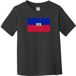 Haiti Vintage Flag Toddler T-Shirt Black - US Custom Tees