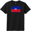 Haiti Vintage Flag Youth T-Shirt Black - US Custom Tees