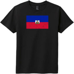 Haiti Vintage Flag Youth T-Shirt Black - US Custom Tees