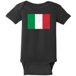 Italy Vintage Flag Baby One Piece Black - US Custom Tees