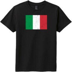 Italy Vintage Flag Youth T-Shirt Black - US Custom Tees
