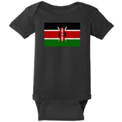Kenya Vintage Flag Baby One Piece Black - US Custom Tees