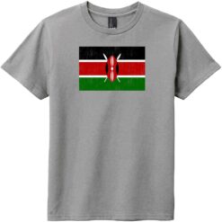 Kenya Vintage Flag Youth T-Shirt Gray Frost - US Custom Tees
