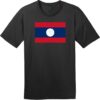 Laos Vintage Flag T-Shirt Jet Black - US Custom Tees