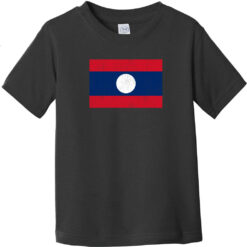 Laos Vintage Flag Toddler T-Shirt Black - US Custom Tees