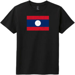 Laos Vintage Flag Youth T-Shirt Black - US Custom Tees