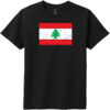 Lebanon Vintage Flag Youth T-Shirt Black - US Custom Tees