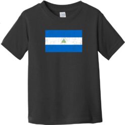 Nicaragua Vintage Flag Toddler T-Shirt Black - US Custom Tees