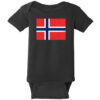 Norway Vintage Flag Baby One Piece Black - US Custom Tees