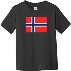 Norway Vintage Flag Toddler T-Shirt Black - US Custom Tees