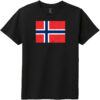 Norway Vintage Flag Youth T-Shirt Black - US Custom Tees