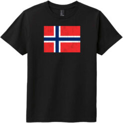 Norway Vintage Flag Youth T-Shirt Black - US Custom Tees