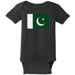 Pakistan Vintage Flag Baby One Piece Black - US Custom Tees