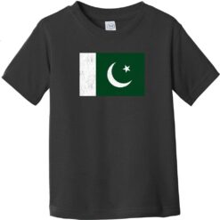 Pakistan Vintage Flag Toddler T-Shirt Black - US Custom Tees