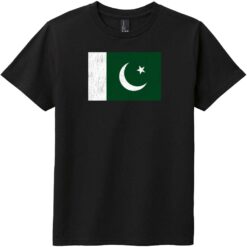 Pakistan Vintage Flag Youth T-Shirt Black - US Custom Tees