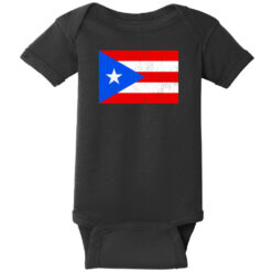 Puerto Rico Vintage Flag Baby One Piece Black - US Custom Tees