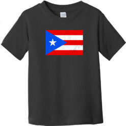 Puerto Rico Vintage Flag Toddler T-Shirt Black - US Custom Tees