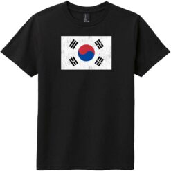 South Korea Vintage Flag Youth T-Shirt Black - US Custom Tees
