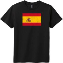 Spain Vintage Flag Youth T-Shirt Black - US Custom Tees