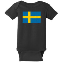Sweden Vintage Flag Baby One Piece Black - US Custom Tees