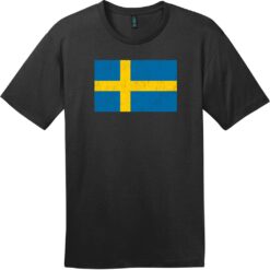 Sweden Vintage Flag T-Shirt Jet Black - US Custom Tees