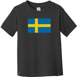 Sweden Vintage Flag Toddler T-Shirt Black - US Custom Tees