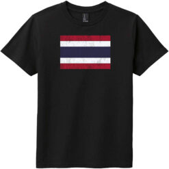 Thailand Vintage Flag Youth T-Shirt Black - US Custom Tees