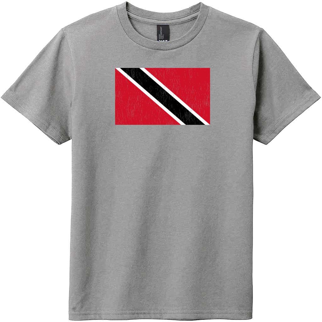 Trinidad and Tobago Vintage Flag Youth T-Shirt Gray Frost - US Custom Tees