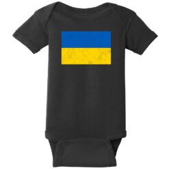 Ukraine Vintage Flag Baby One Piece Black - US Custom Tees