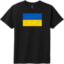 Ukraine Vintage Flag Youth T-Shirt Black - US Custom Tees