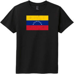 Venezuela Vintage Flag Youth T-Shirt Black - US Custom Tees