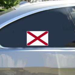 Alabama State Flag Car Sticker shown on a vehicle rear window