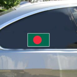 Bangladesh Flag Car Sticker shown on a vehicle rear window