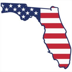 Florida American Flag State Sticker – vinyl decal printed in the USA