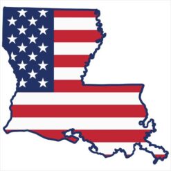 Louisiana American Flag State Sticker – vinyl decal printed in the USA