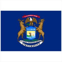 Michigan State Flag Sticker – vinyl decal printed in the USA