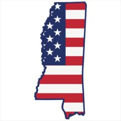Mississippi American Flag State Sticker – vinyl decal printed in the USA