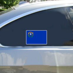 Nevada State Flag Car Sticker shown on a vehicle rear window