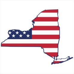 New York American Flag State Sticker – vinyl decal printed in the USA
