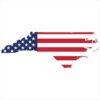 North Carolina American Flag State Sticker – vinyl decal printed in the USA