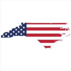 North Carolina American Flag State Sticker – vinyl decal printed in the USA