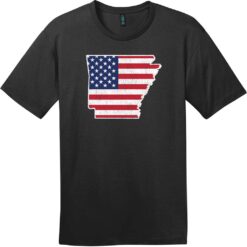 Arkansas Vintage American Flag State T-Shirt Jet Black - US Custom Tees