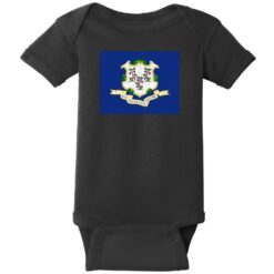 Connecticut Vintage State Flag Baby One Piece Black - US Custom Tees
