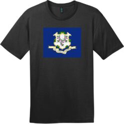 Connecticut Vintage State Flag T-Shirt Jet Black - US Custom Tees