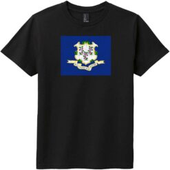 Connecticut Vintage State Flag Youth T-Shirt Black - US Custom Tees