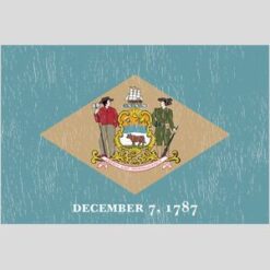 Delaware Vintage State Flag Design - US Custom Tees